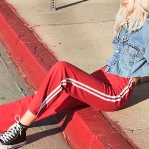 RARE brandy melville red+white sweatpants